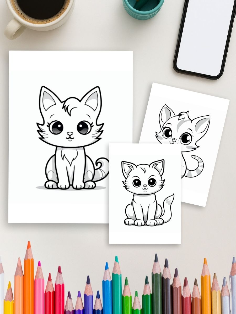 Kitten's Adventures - 21 Cat Coloring Pages - Image 4